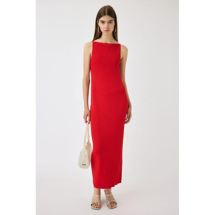 RED | HORIZON NECK キャミドレス | MOUSSY OUTLET
