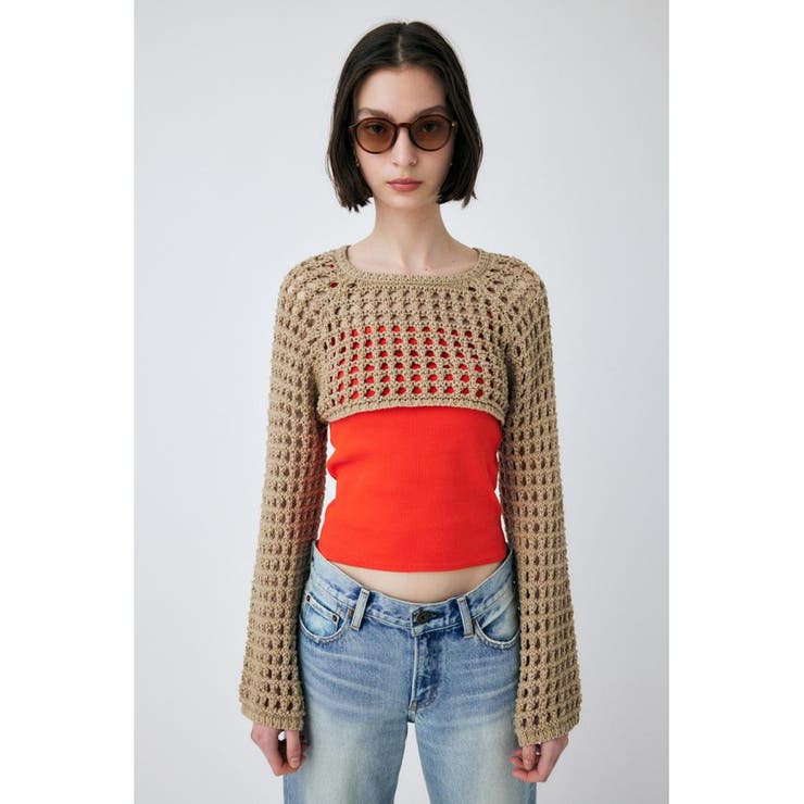 L/BEG1 | CROCHET BOLERO ニット | MOUSSY OUTLET