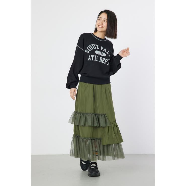 配色ステッチカレッジニットトップス | RODEO CROWNS WIDE BOWL | 詳細画像4 