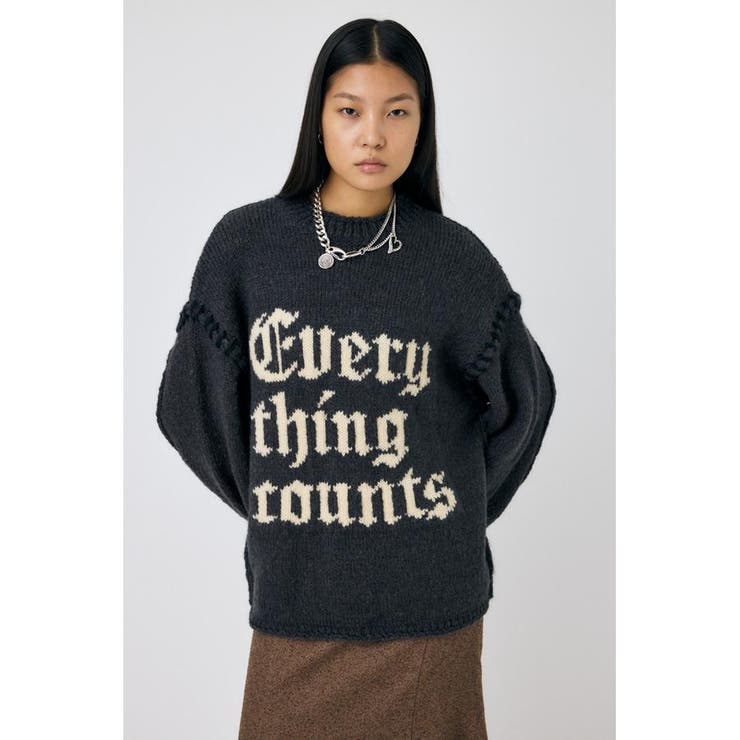 L/BLK1 | KNITTED WORDS セーター | MOUSSY OUTLET