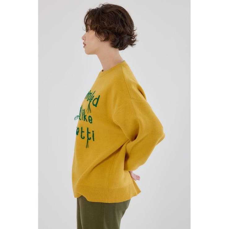 Frayed Lettering ニットトップス | RODEO CROWNS WIDE BOWL | 詳細画像9 