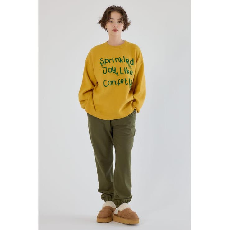 Frayed Lettering ニットトップス | RODEO CROWNS WIDE BOWL | 詳細画像11 