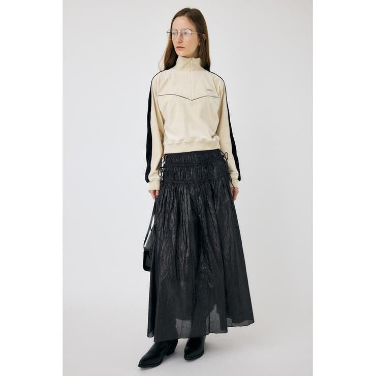 BLK | SHIRRING ロングスカート | MOUSSY OUTLET
