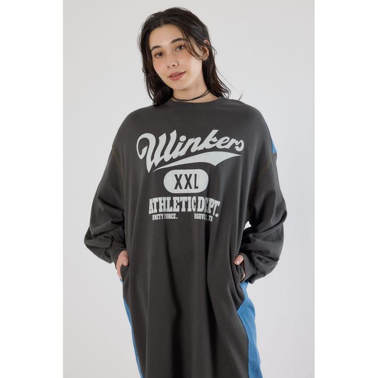 デニム切替スウェットワンピース | RODEO CROWNS WIDE BOWL | 詳細画像5 