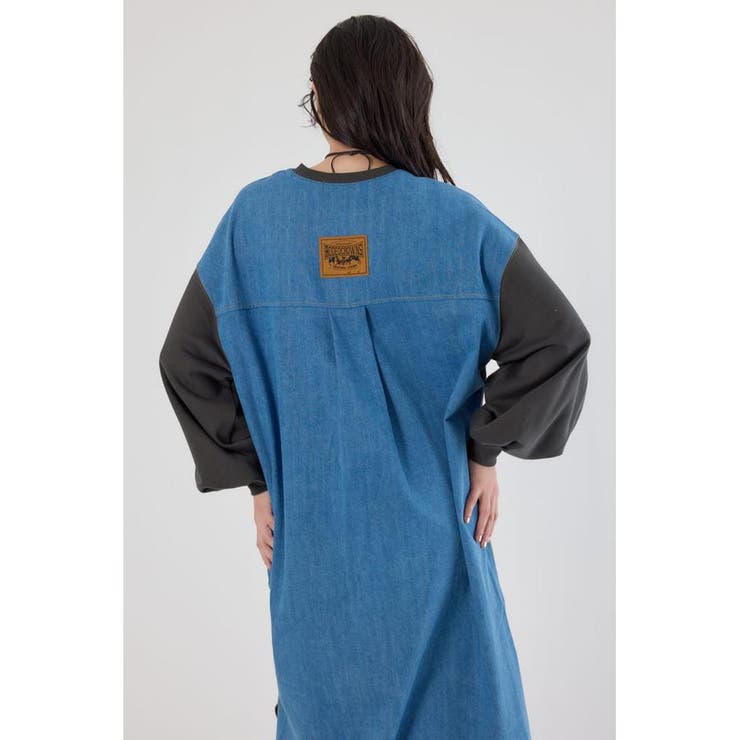 デニム切替スウェットワンピース | RODEO CROWNS WIDE BOWL | 詳細画像6 