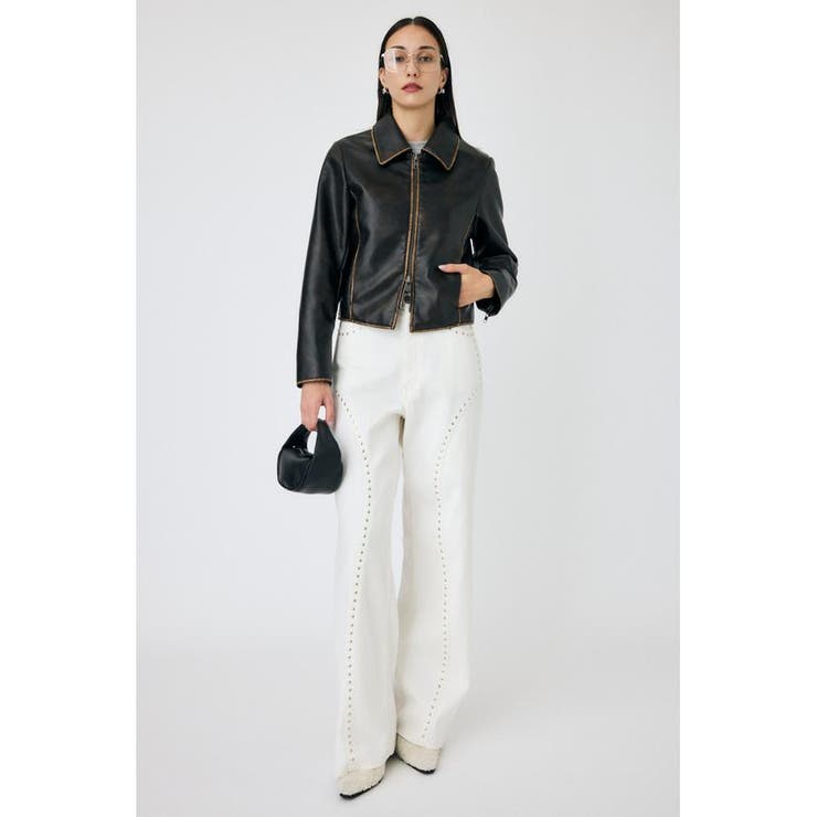 WHT | STUDDED ワイドストレートデニム | MOUSSY OUTLET