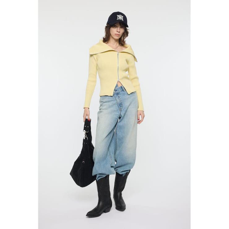 BIG COLLAR ZIP UP ニットトップス | MOUSSY OUTLET | 詳細画像11 