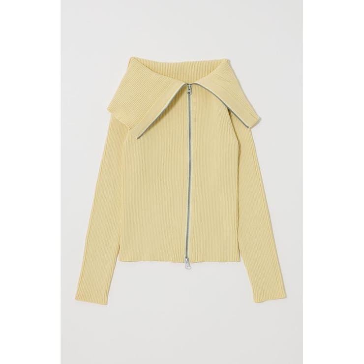 BIG COLLAR ZIP UP ニットトップス | MOUSSY OUTLET | 詳細画像14 