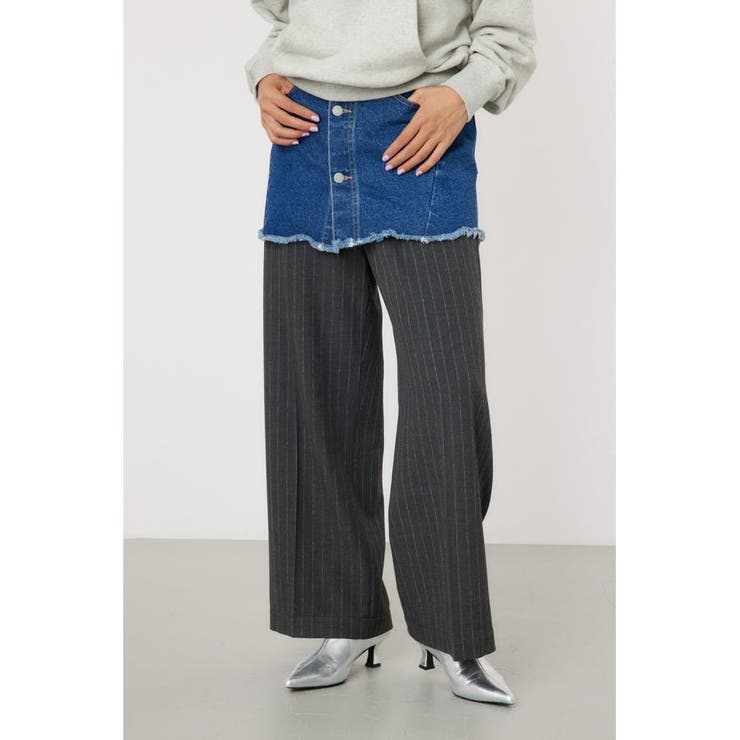 GRY | デニムスカート レイヤード スラックス | RODEO CROWNS WIDE BOWL