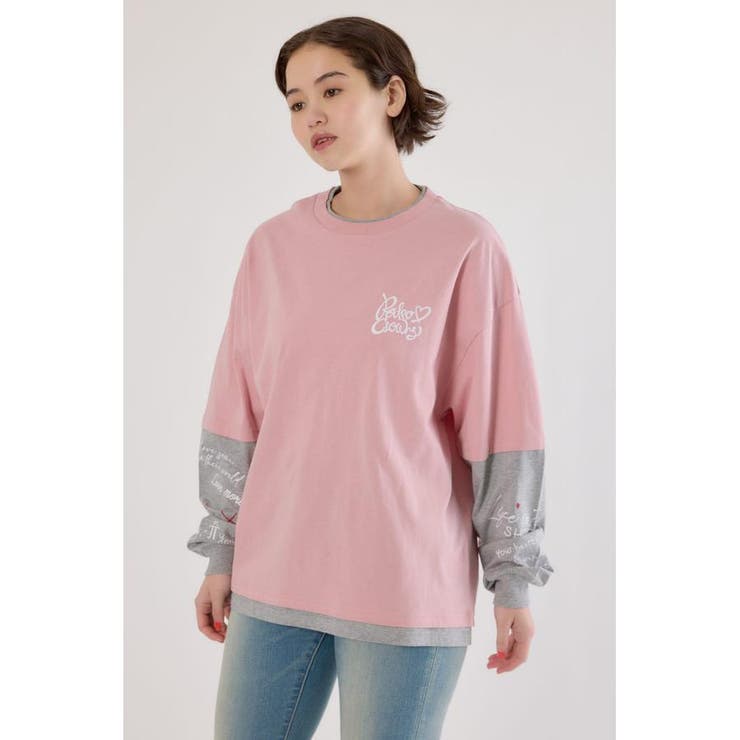 PNK | ハートフェイクレイヤードトップス | RODEO CROWNS WIDE BOWL