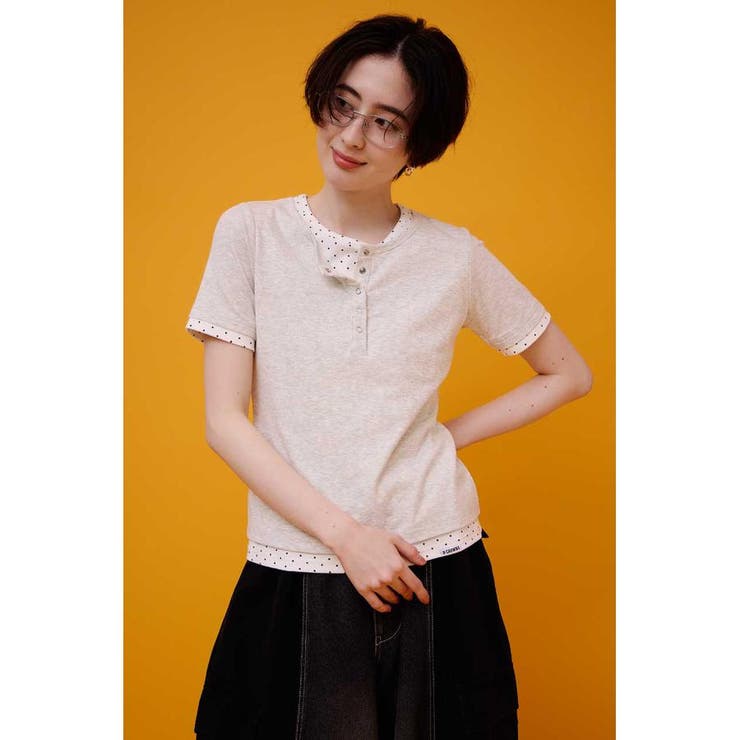 L/T.GRY1 | フェイクレイヤードヘンリーTシャツ | RODEO CROWNS WIDE BOWL
