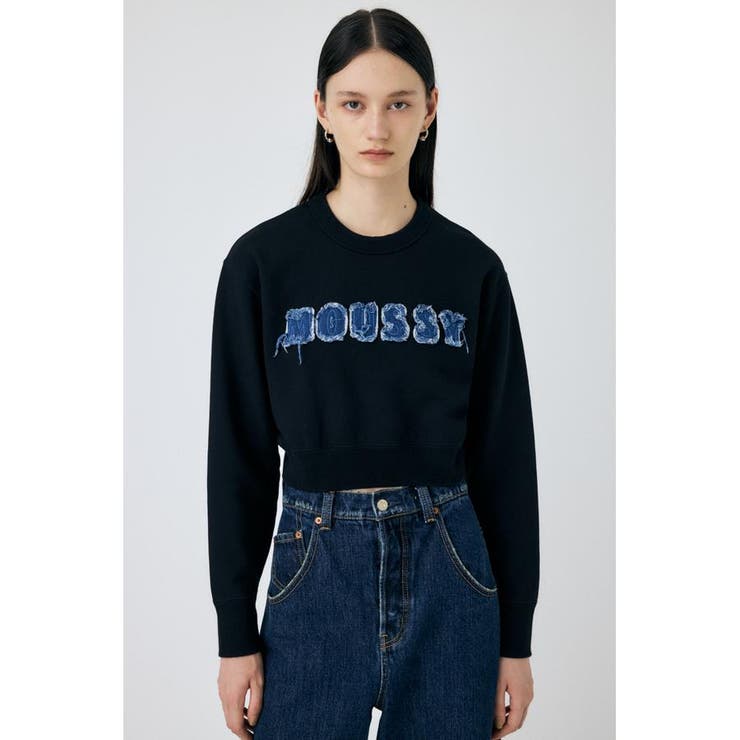 BLK | PATCH DENIM MOUSSY プルオーバー | MOUSSY OUTLET