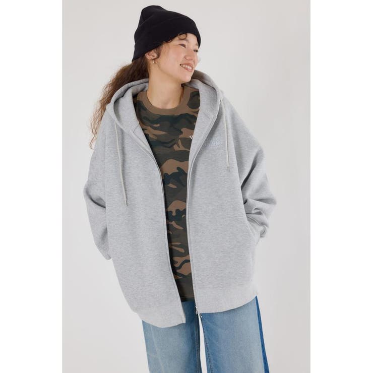 L/T.GRY1 | エンボスBIG ZIPパーカー | RODEO CROWNS WIDE BOWL