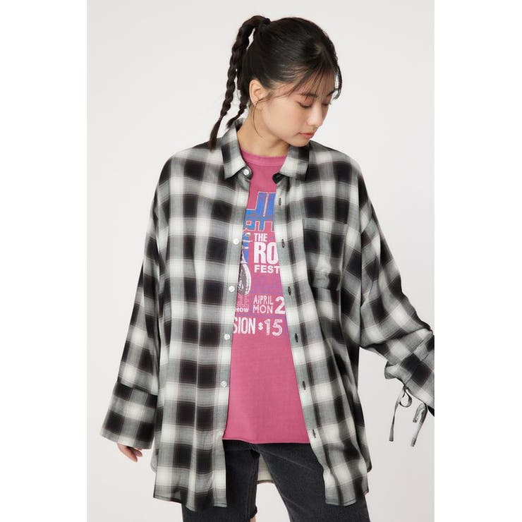 柄BLK5 | シアーオンブレチェックシャツ | RODEO CROWNS WIDE BOWL