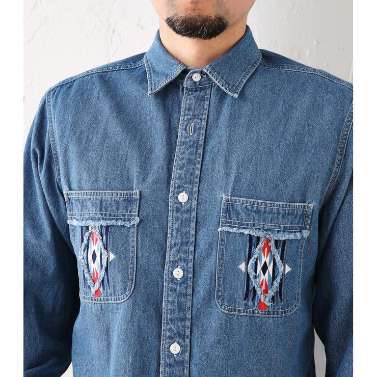 オルテガ刺繍 デニムシャツ[品番：BJLW0001505]｜RODEO CROWNS WIDE