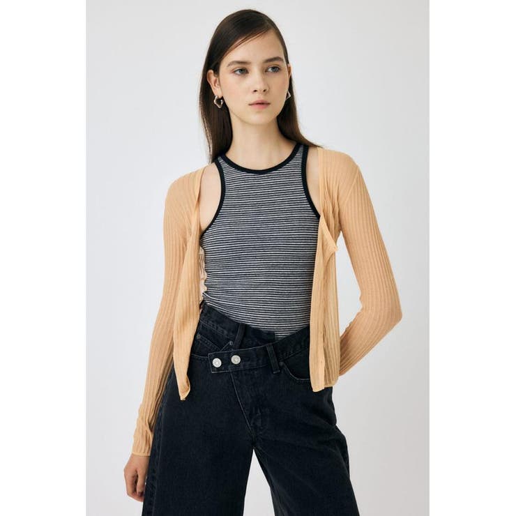 L/ORG1 | SHEER RIB カーディガン | MOUSSY OUTLET