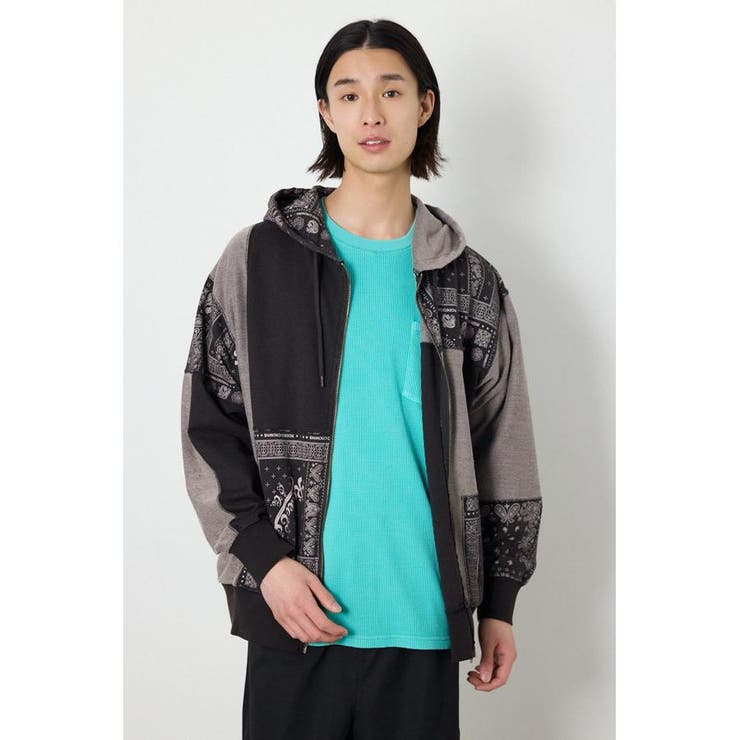 BLK | パッチワークZIPパーカー | RODEO CROWNS WIDE BOWL