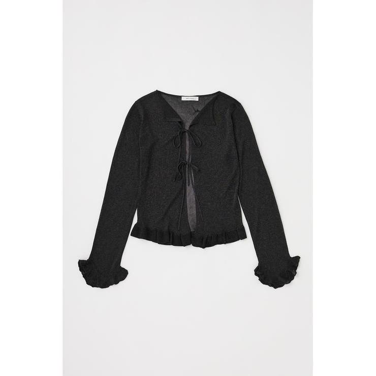BLK | OPEN NECK SHEER カーディガン | MOUSSY OUTLET