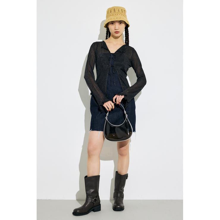 OPEN NECK SHEER カーディガン | MOUSSY OUTLET | 詳細画像1 