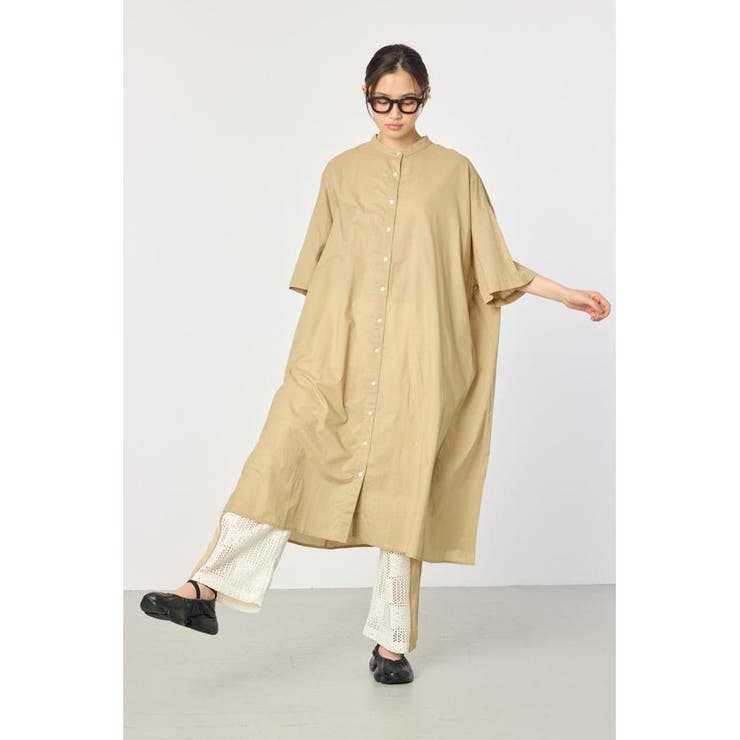 BEG | バンドカラールーズワンピース | RODEO CROWNS WIDE BOWL