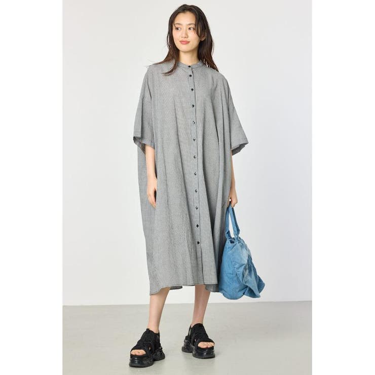 柄BLK5 | バンドカラールーズワンピース | RODEO CROWNS WIDE BOWL