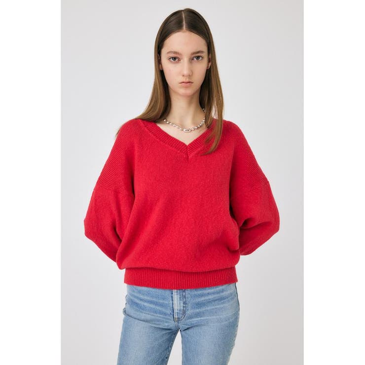 RED | V NECK セーター | MOUSSY OUTLET