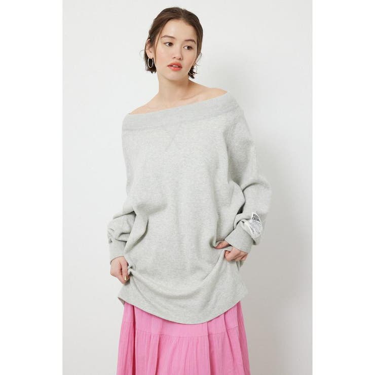 L/T.GRY1 | スウェットライクオフショルニットワンピース | RODEO CROWNS WIDE BOWL