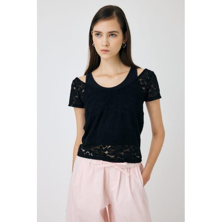 BLK | LAYERED LACE トップス | MOUSSY OUTLET