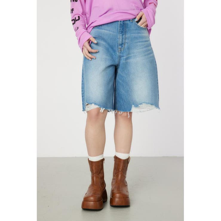 ダメージDENIM バミューダパンツ | RODEO CROWNS WIDE BOWL | 詳細画像10 