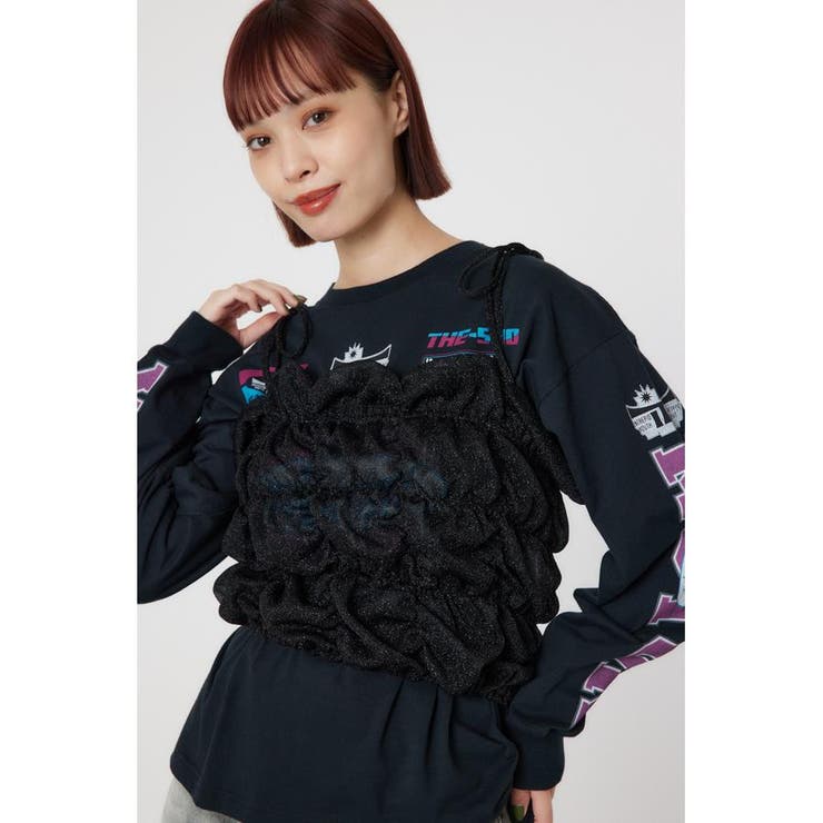 2WAY ラメ ギャザー ビスチェ | RODEO CROWNS WIDE BOWL | 詳細画像1 