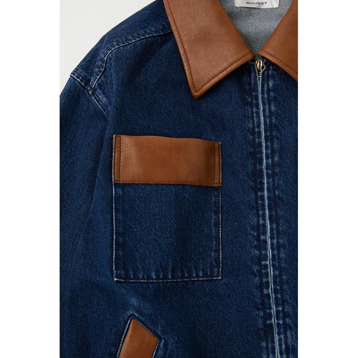 F／LEATHER COLLAR DENIM ジャケット[品番：BJLW0021193