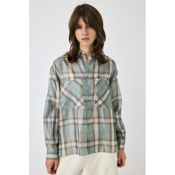 柄BEG5 | MIX CHECK ルーズシャツ | MOUSSY OUTLET