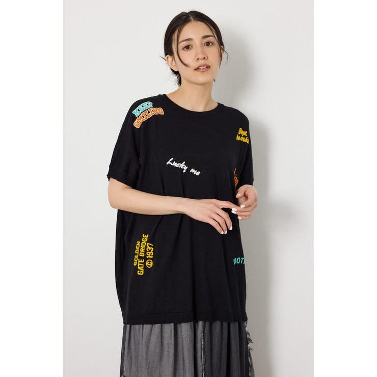 BLK | G.V embroideryニットトップス | RODEO CROWNS WIDE BOWL