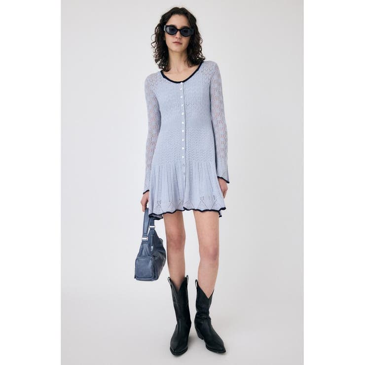 EYELET LACE KNIT ミニドレス | MOUSSY OUTLET | 詳細画像16 