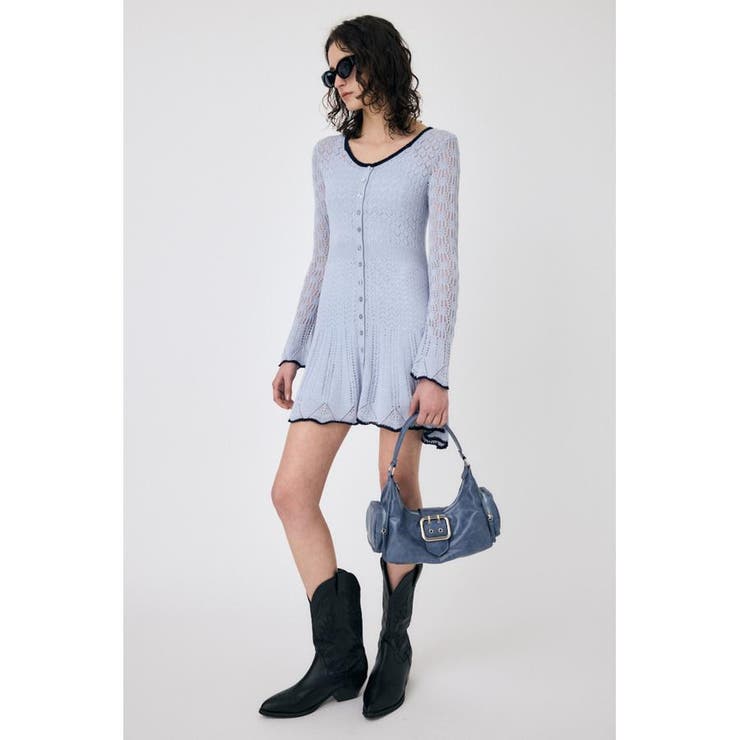 EYELET LACE KNIT ミニドレス | MOUSSY OUTLET | 詳細画像17 