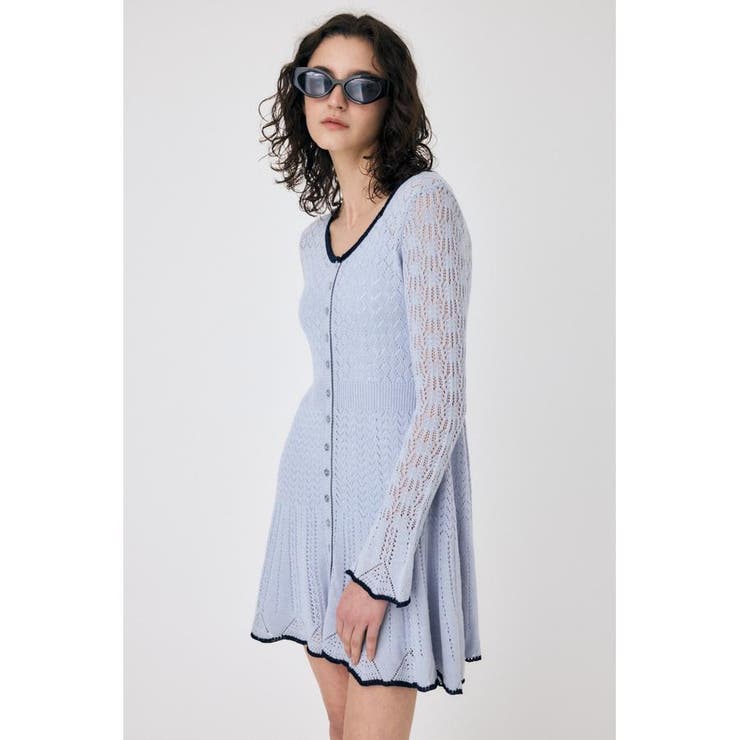 EYELET LACE KNIT ミニドレス | MOUSSY OUTLET | 詳細画像19 