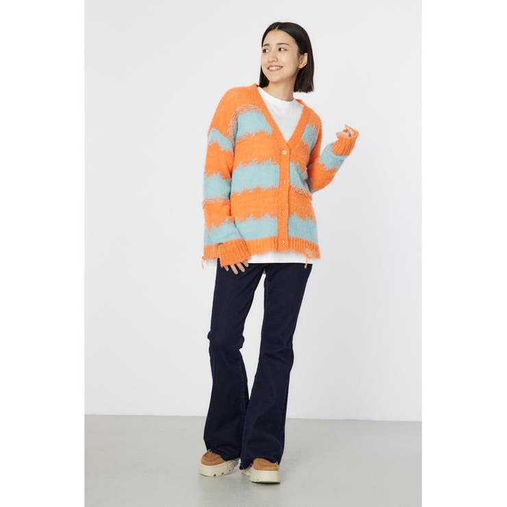 Grunge Border Knit カーディガン | RODEO CROWNS WIDE BOWL | 詳細画像10 