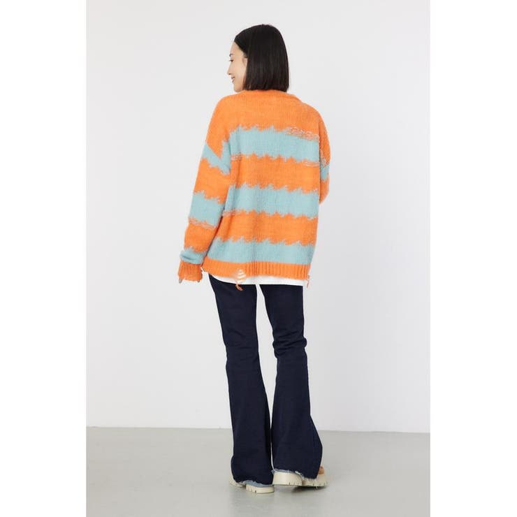 Grunge Border Knit カーディガン[品番：BJLW0029528]｜RODEO