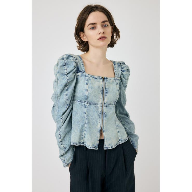AGING DENIM BUSTIER ブラウス | MOUSSY OUTLET | 詳細画像9 
