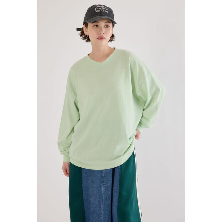 梨地VネックロングスリーブTシャツ | RODEO CROWNS WIDE BOWL | 詳細画像15 