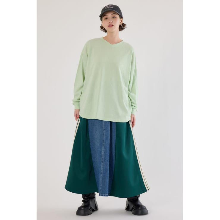 梨地VネックロングスリーブTシャツ | RODEO CROWNS WIDE BOWL | 詳細画像14 