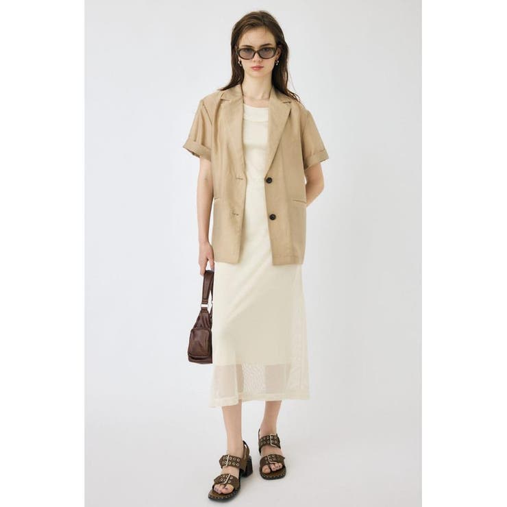 O/WHT1 | MESH LAYERED ドレス | MOUSSY OUTLET