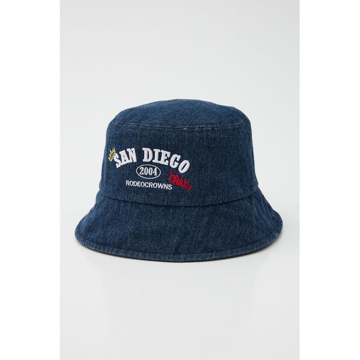 BLU | デニムロゴバケットハット | RODEO CROWNS WIDE BOWL
