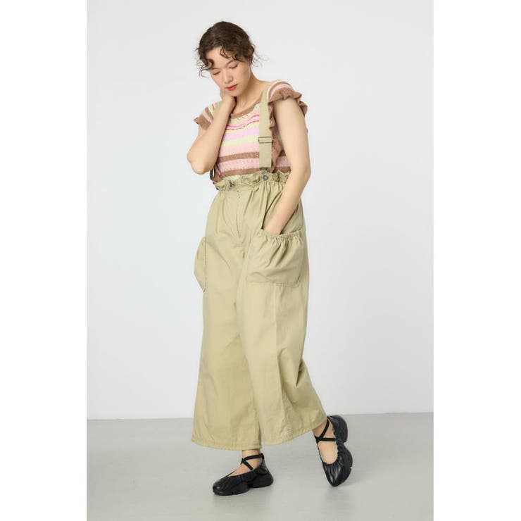 L/BEG1 | ウエストフリルサス付きパンツ | RODEO CROWNS WIDE BOWL