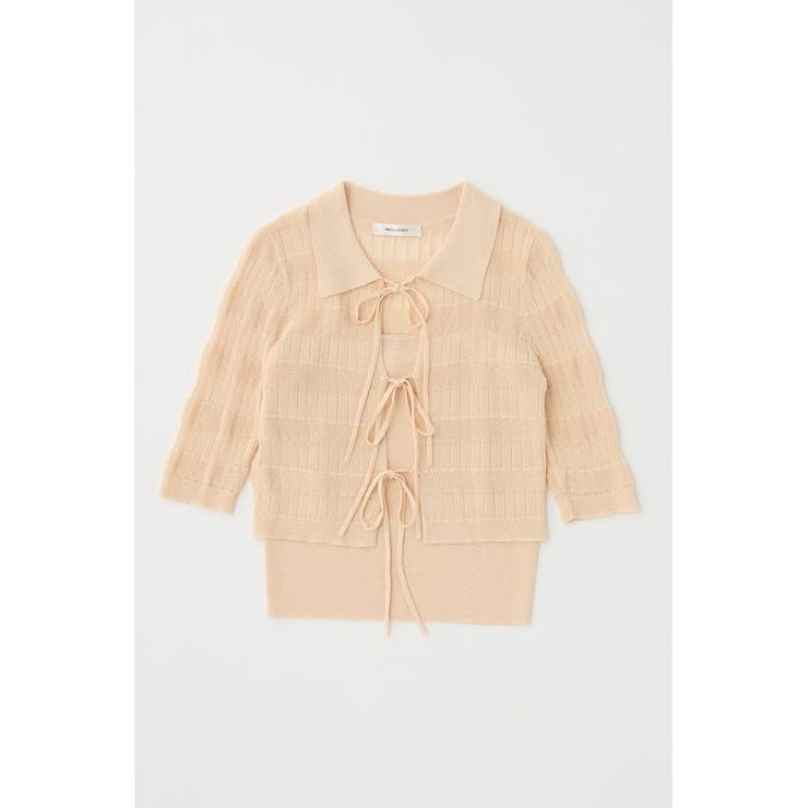 L/BEG1 | KNIT CAMI & RIBBON シャツセット | MOUSSY OUTLET