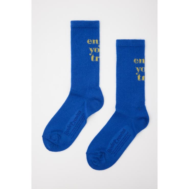 BLU | シャギーメッセージロゴソックス | RODEO CROWNS WIDE BOWL