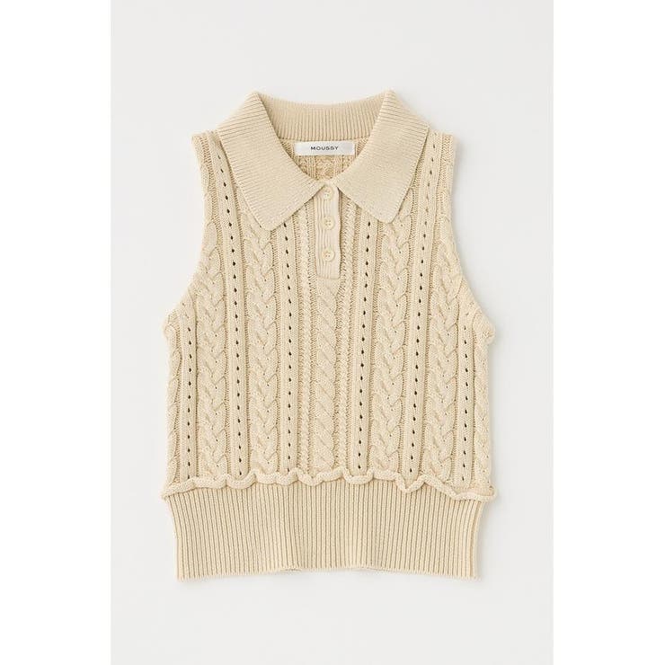 IVOY3 | CABLE KNIT POLO タンク | MOUSSY OUTLET