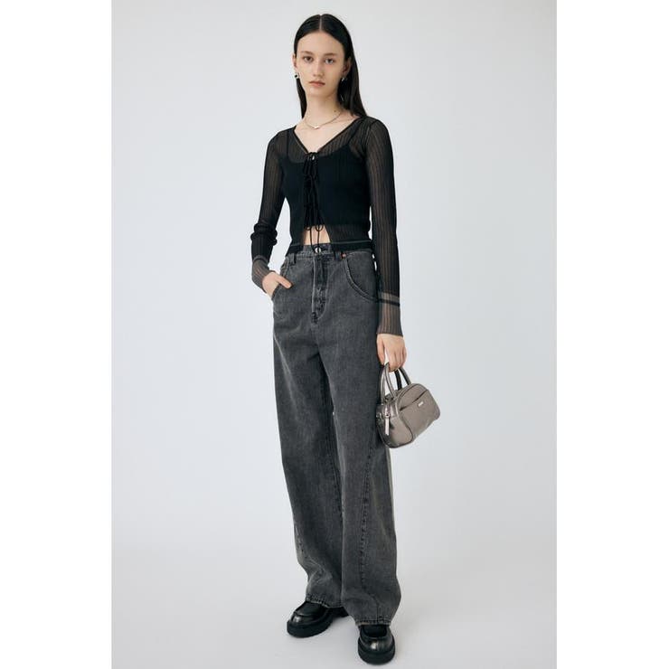 FRONT TIE シアーカーディガン | MOUSSY OUTLET | 詳細画像2 