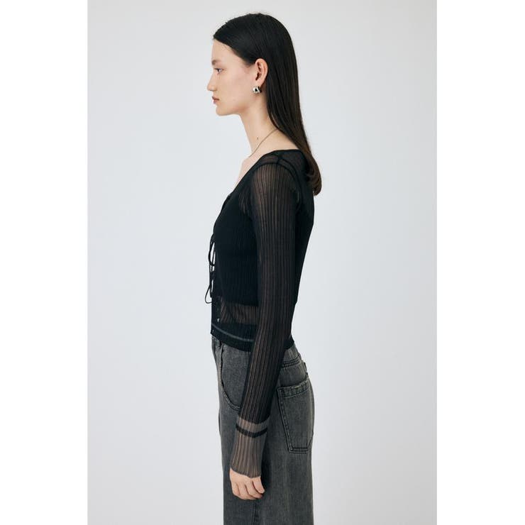 FRONT TIE シアーカーディガン | MOUSSY OUTLET | 詳細画像6 