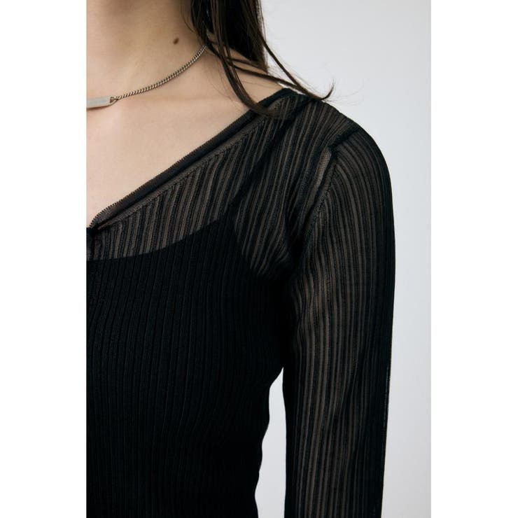 FRONT TIE シアーカーディガン | MOUSSY OUTLET | 詳細画像8 